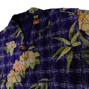 Tommy Bahama Silk Floral Leaf Hawaiian Button Up Camp Shirt Mens Large